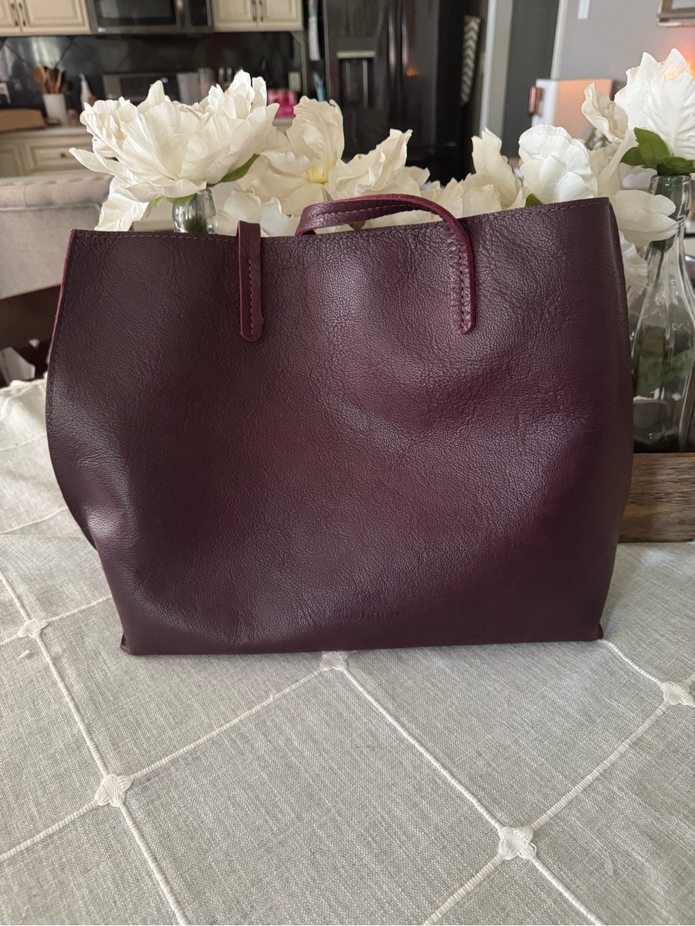 Portland Leather Burgundy Leather Tote